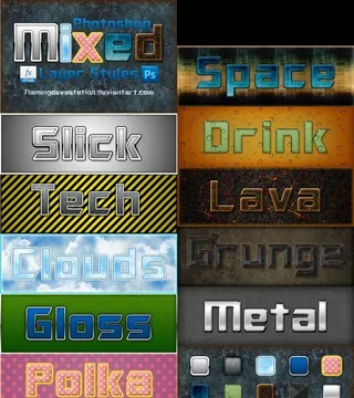 颓废的立体金属字样式