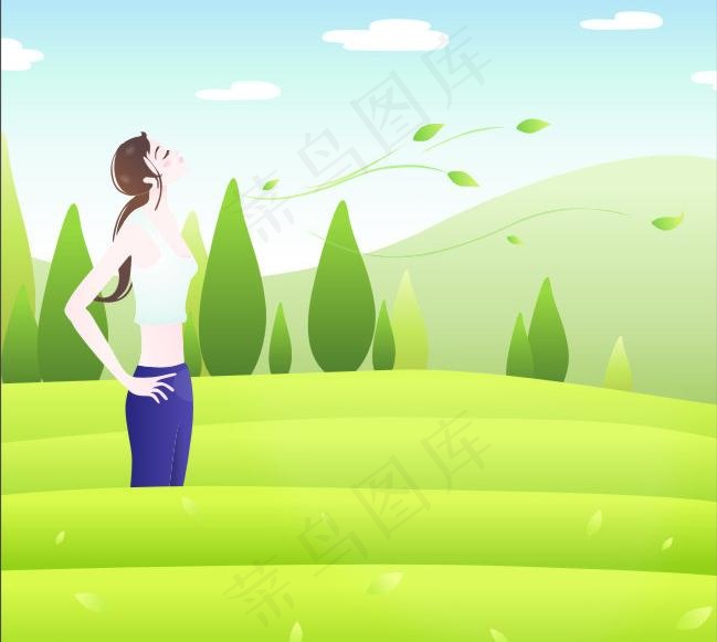 茶园美女图片cdr矢量模版下载