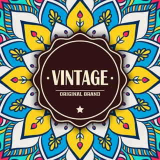 复古花型标签背景矢量素材