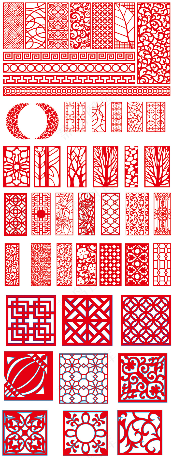 矢量隔断镂花纹图