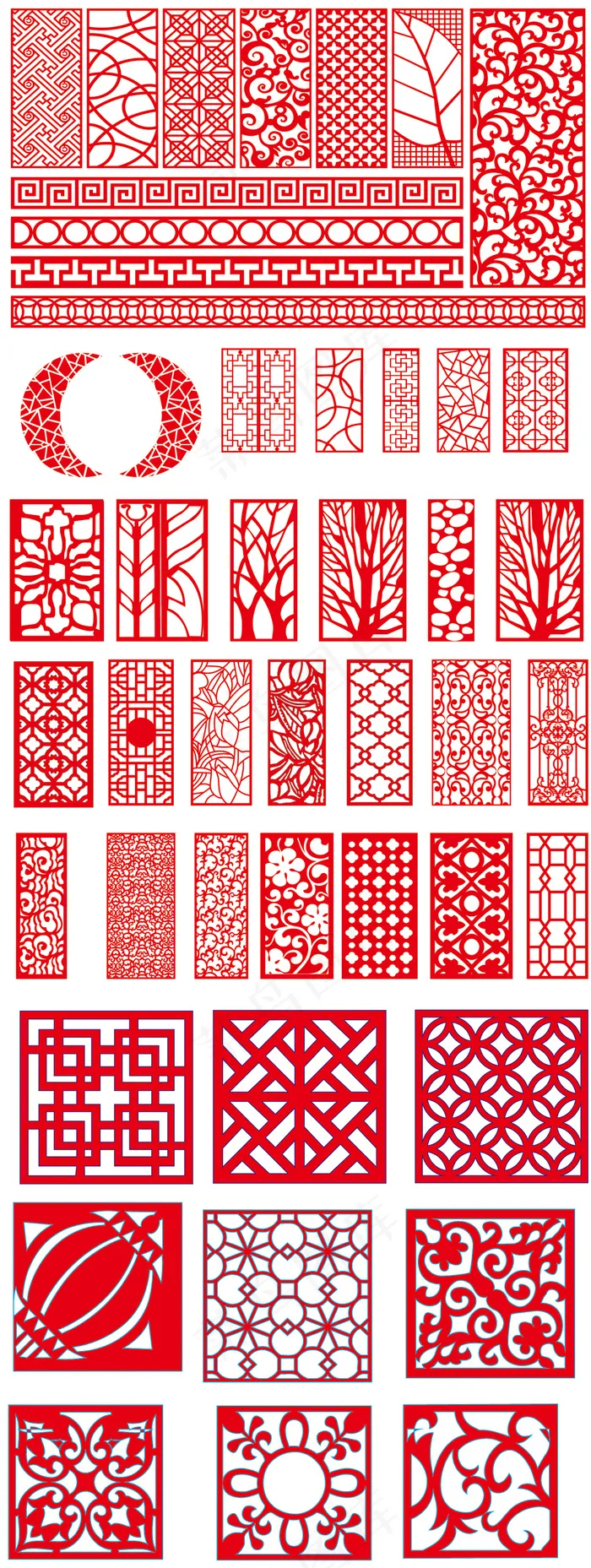 矢量隔断镂花纹图ai矢量模版下载