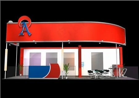 砖红色展示特装3D模型 砖红色展示特装3D模型