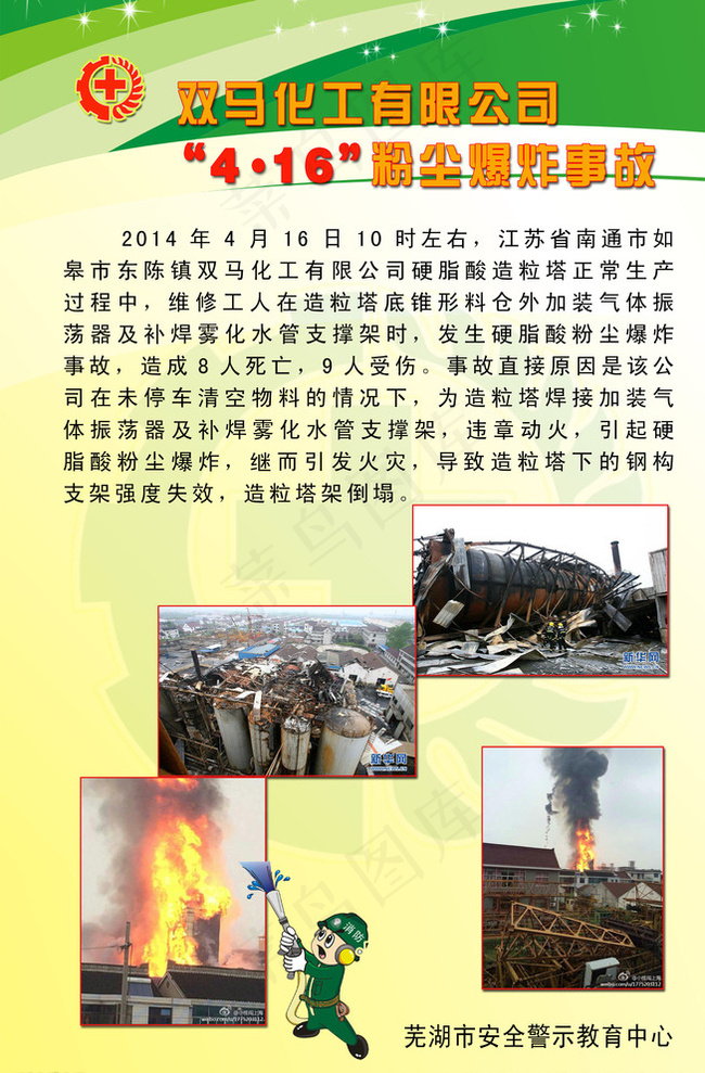 化工粉尘爆炸事故展板图片psd模版下载
