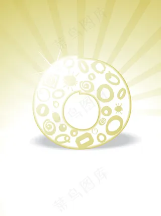 在黄绿色背景孤立的字母