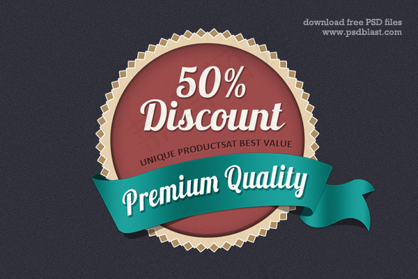 老式的带折扣的徽章