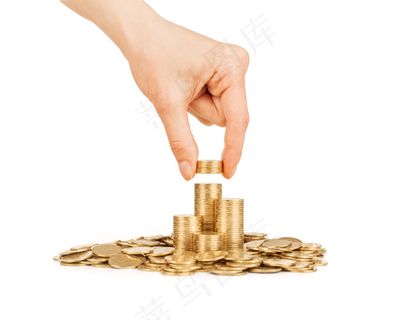 手拿储钱罐金币货币 理财保障商务金融财富增长主题