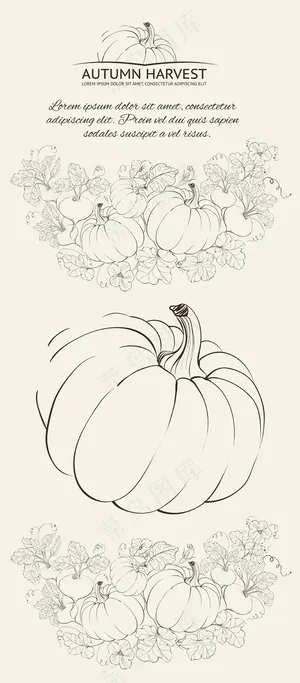 创意南瓜线条矢量设计元素