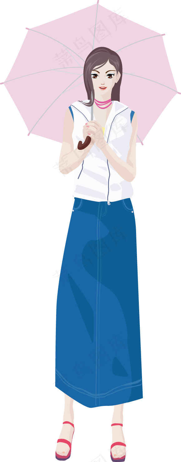 打伞美女