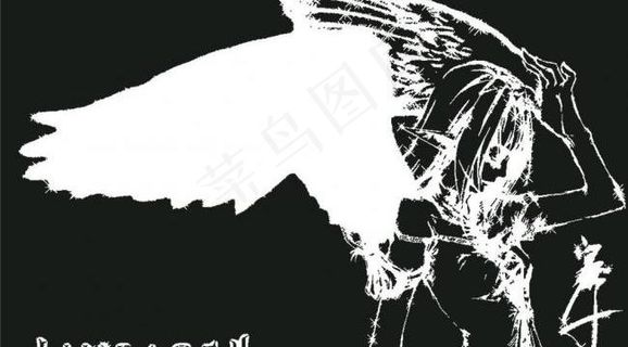 矢量黑白天使图片