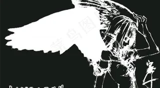 矢量黑白天使图片