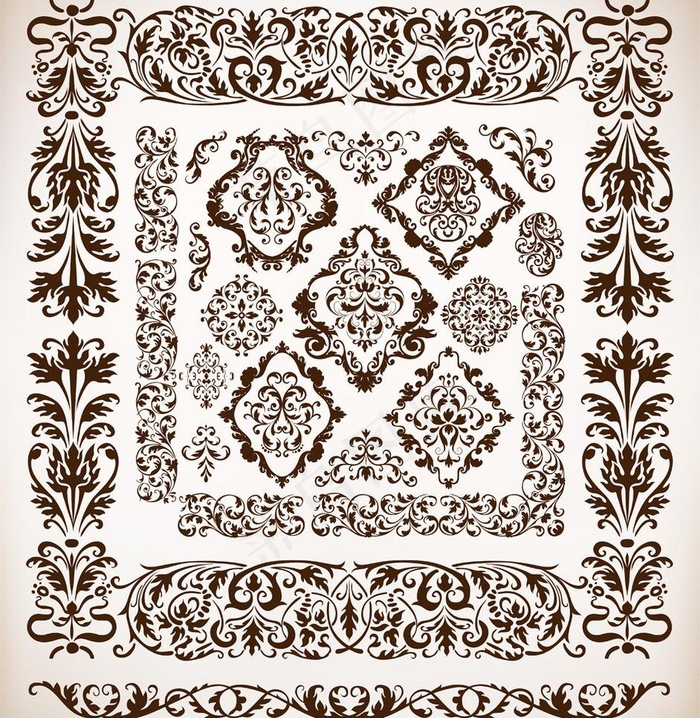 欧式花纹背景图片