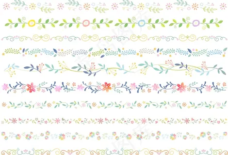 碎花植物花边边框矢量素材