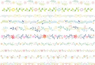 碎花植物花边边框矢量素材