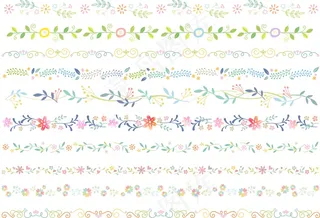 碎花植物花边边框矢量素材