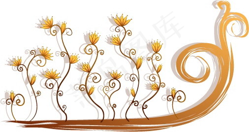 鲜花的手绘背景矢量1例eps,ai矢量模版下载