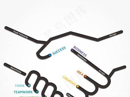 2017欧美商业信息图表握手合作矢...