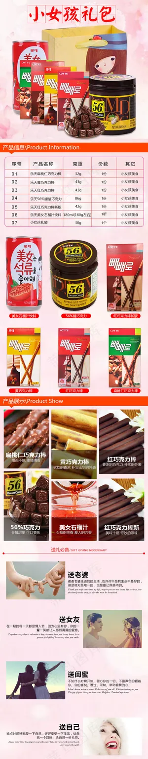 小女孩食品礼包详情页