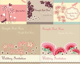 婚礼邀请卡片矢量素材