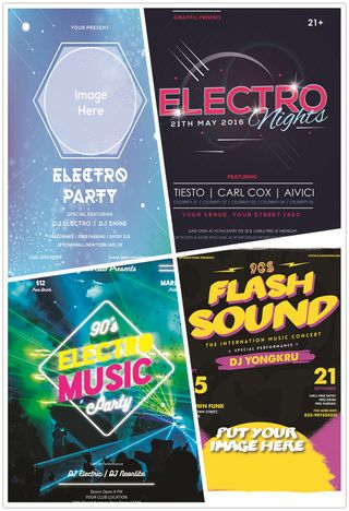 梦幻绚丽时尚音乐创意海报模版PSD...