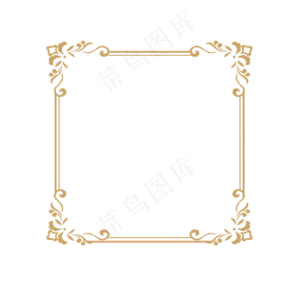 复古金色四边花纹边框
