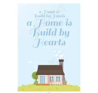 一种带有景观的房子的卡片