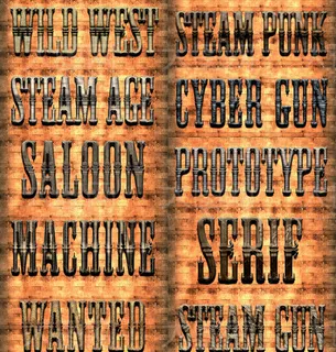 蒸汽朋克风格颓废艺术字PS样式V1