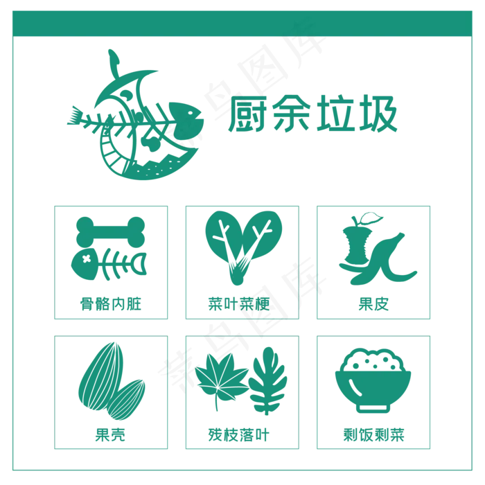 厨余垃圾图标,免抠元素(2000*2000px 300 dpi )ai矢量模版下载
