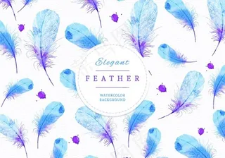 蓝色羽毛矢量图