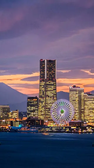 城市夜景摩天轮高清摄影图片