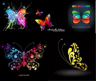 精美梦幻蝴蝶矢量素材