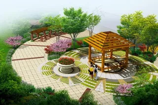 广场小景观psd分层文件图片