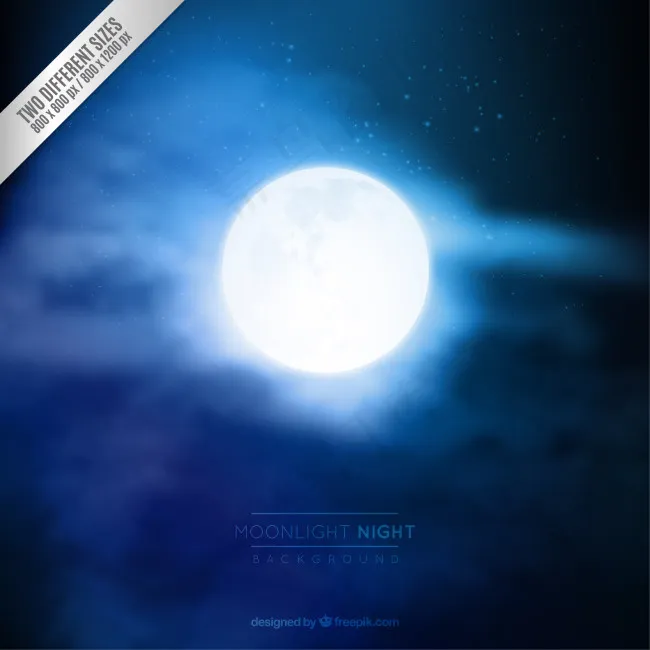 月亮月球唯美星空蓝色背景素材