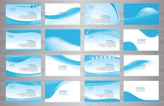 清爽蓝色科技名片矢量素材