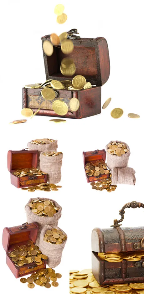 宝藏金币高清图片素材
