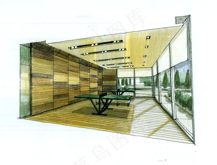 公寓建筑查参考手绘图片素材