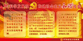 社区科学发展观宣传栏展板psd模板