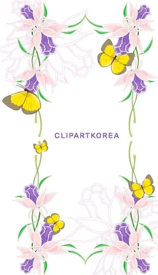 韩国植物花边边框矢量图08