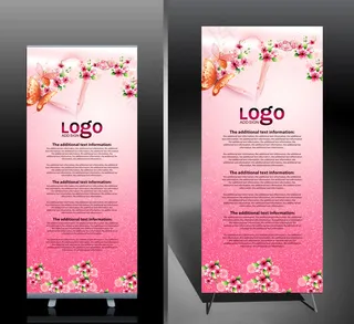 花纹喜庆婚庆x展架易拉宝