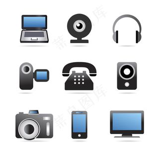 电子数码卡通元素图标