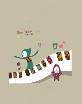 音乐元素卡通人物音乐符号