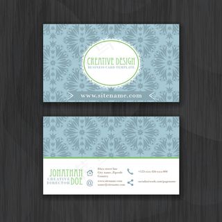 淡雅欧式花纹名片