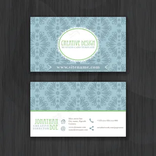淡雅欧式花纹名片