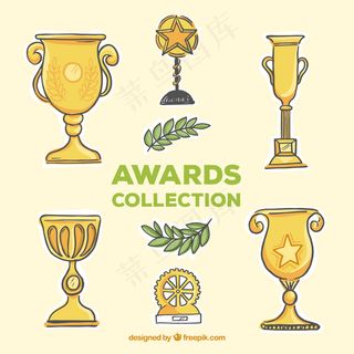 粗略的金色奖杯包