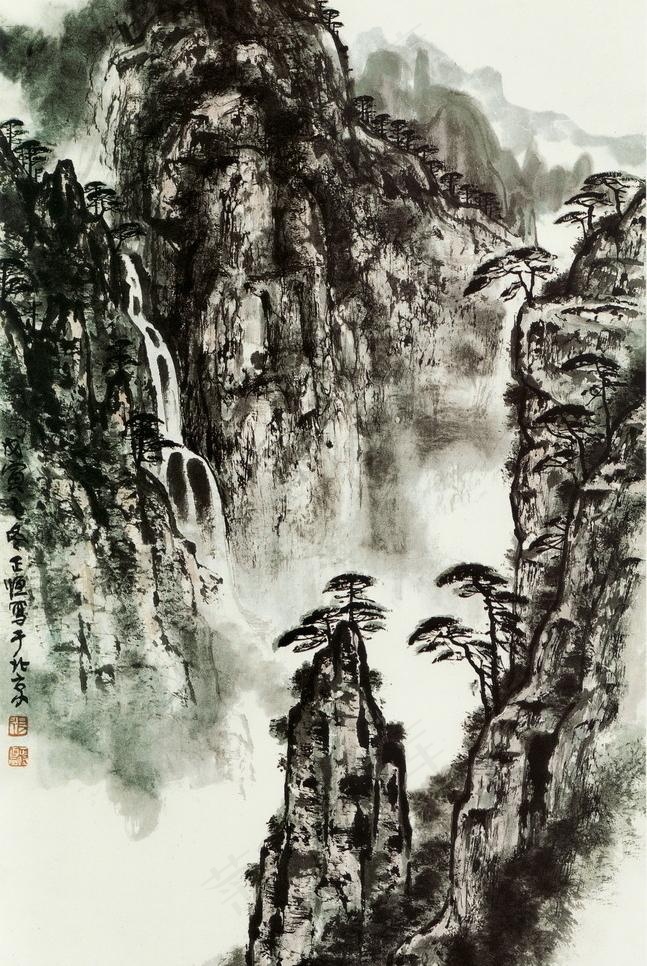 松山云瀑图片