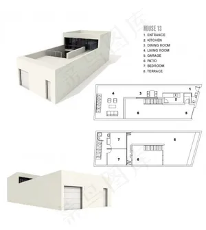 3D白色建筑室内效果图