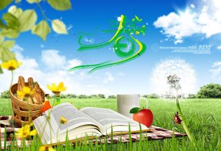 蓝天白云背景海报