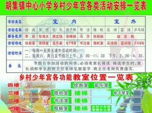 乡村少年宫各类活动安排表图片