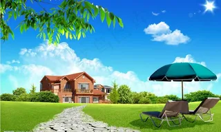 休闲别墅风景图片