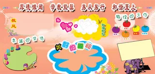 小学幼儿园展板PSD分层模板