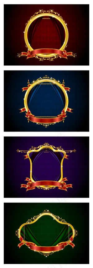 华丽金色欧式花纹边框矢量素材